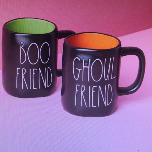 Rae Dunn 2pk ceramic Boo friend And Ghoul Friend mugs New - Picture 2 of 4